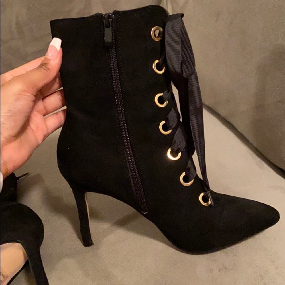 Black and gold Booties